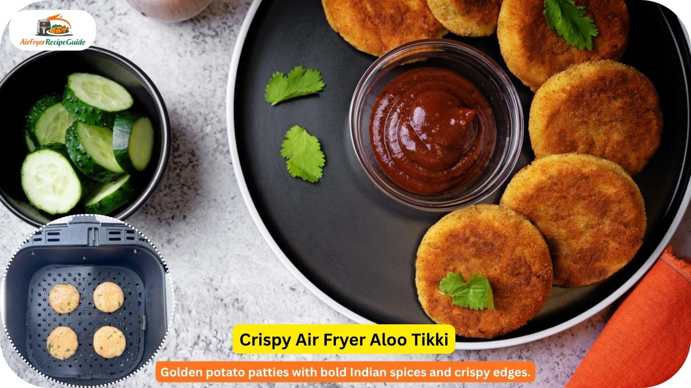 Golden crispy aloo tikki served with chutney