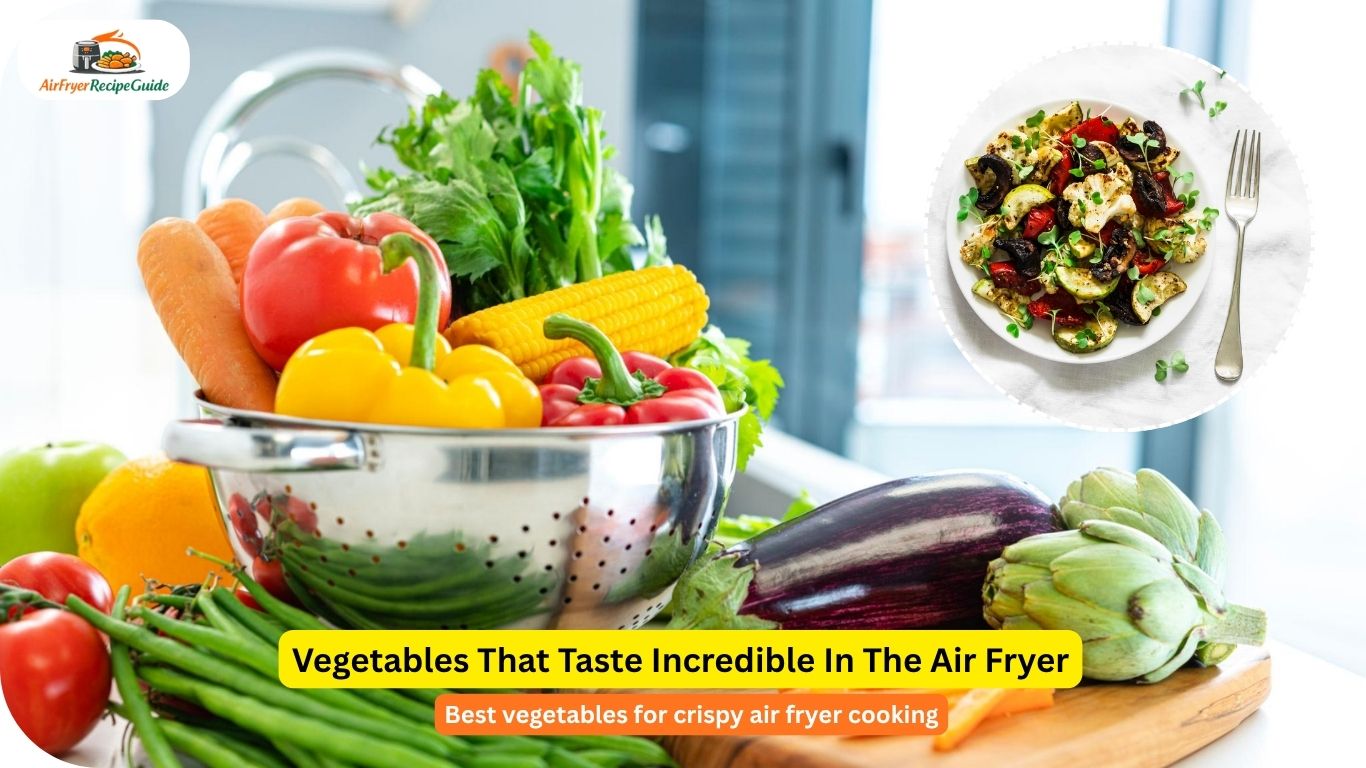 Fresh vegetables for air fryer cooking