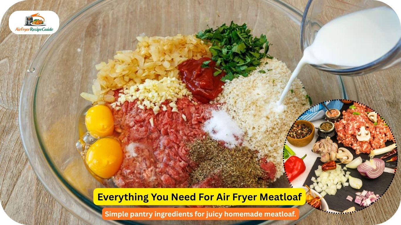 Ingredients needed for homemade air fryer meatloaf