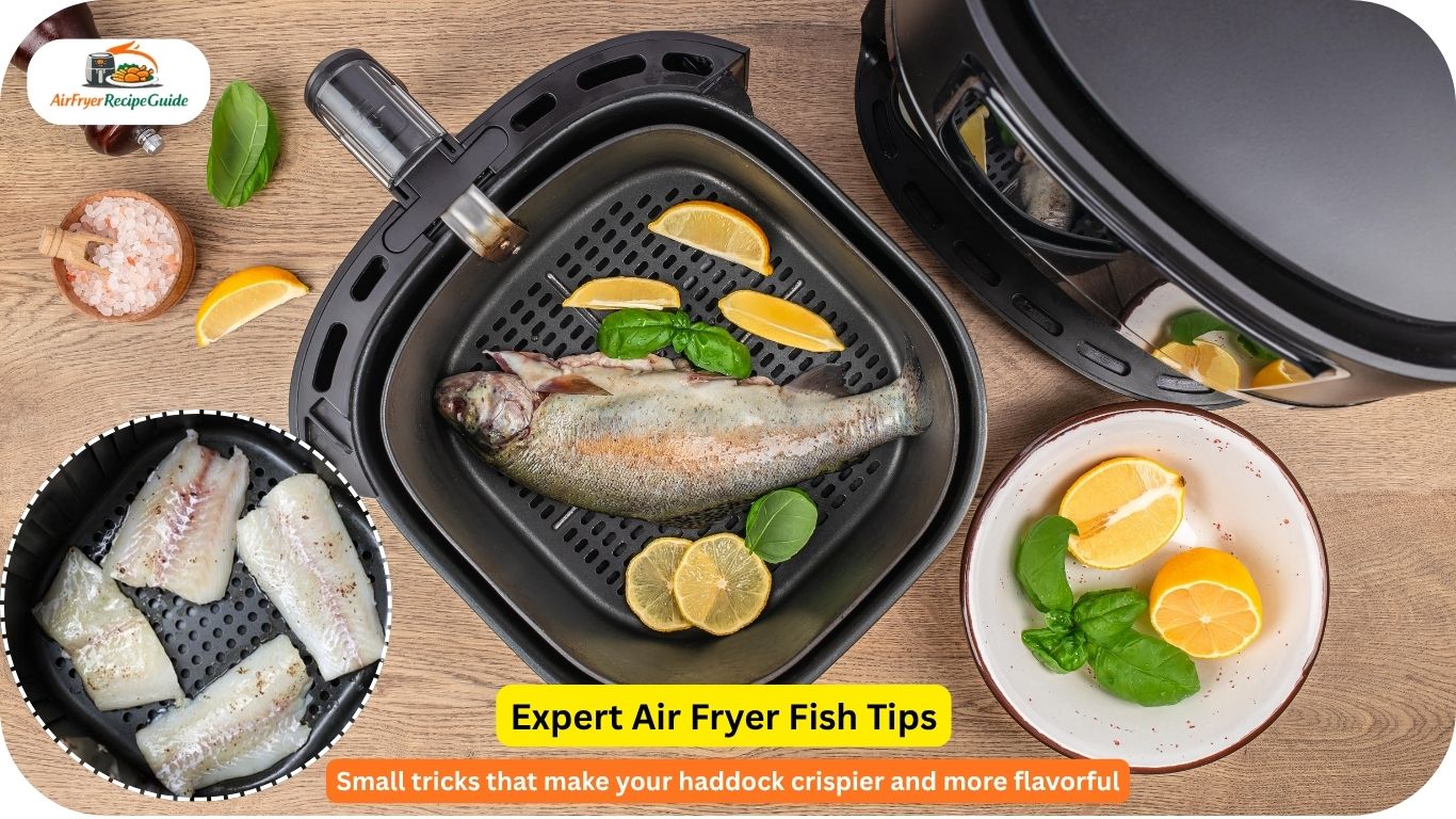Chef preparing haddock fillets for air fryer cooking