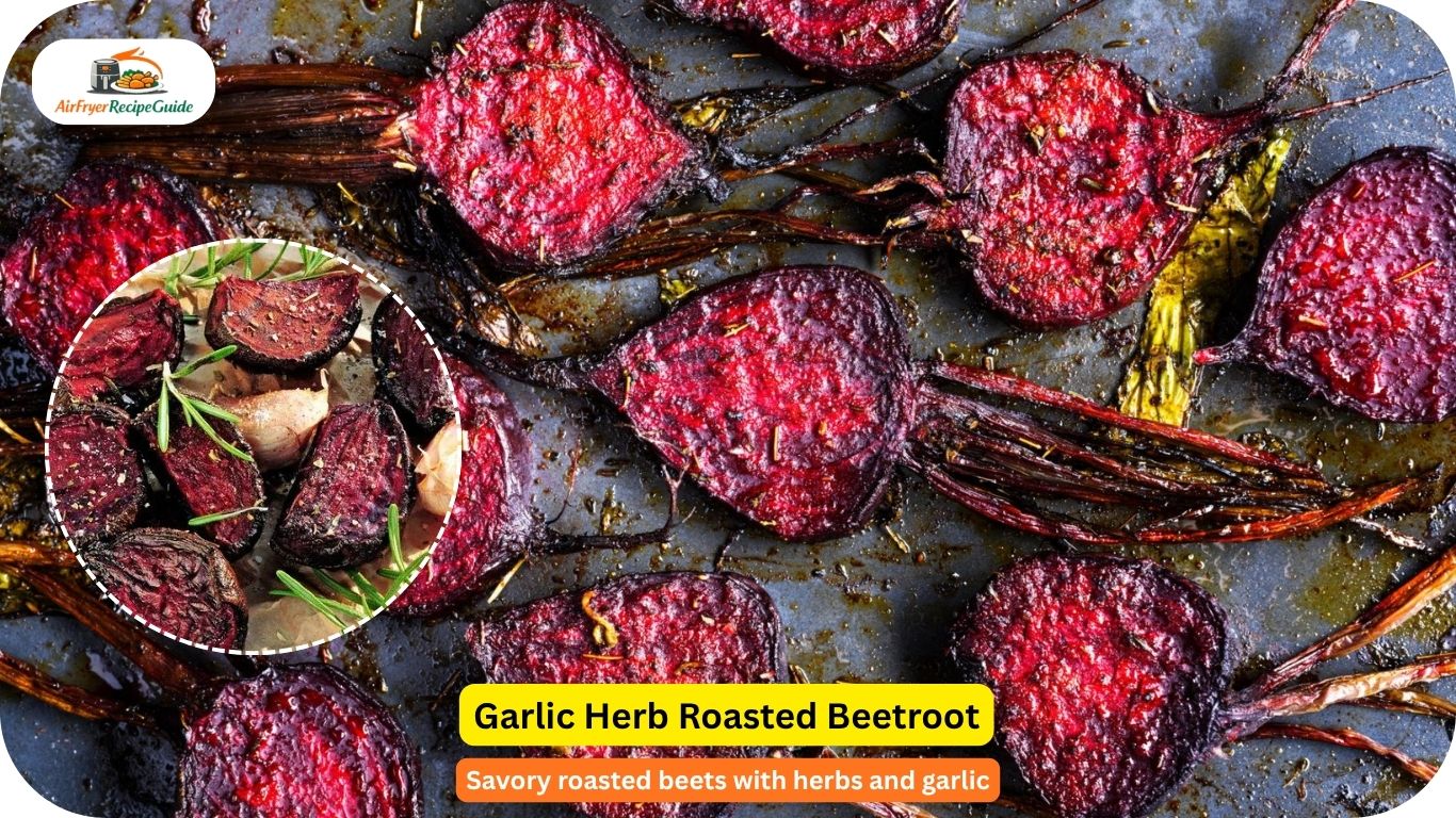 Garlic herb roasted beetroot with parsley garnish