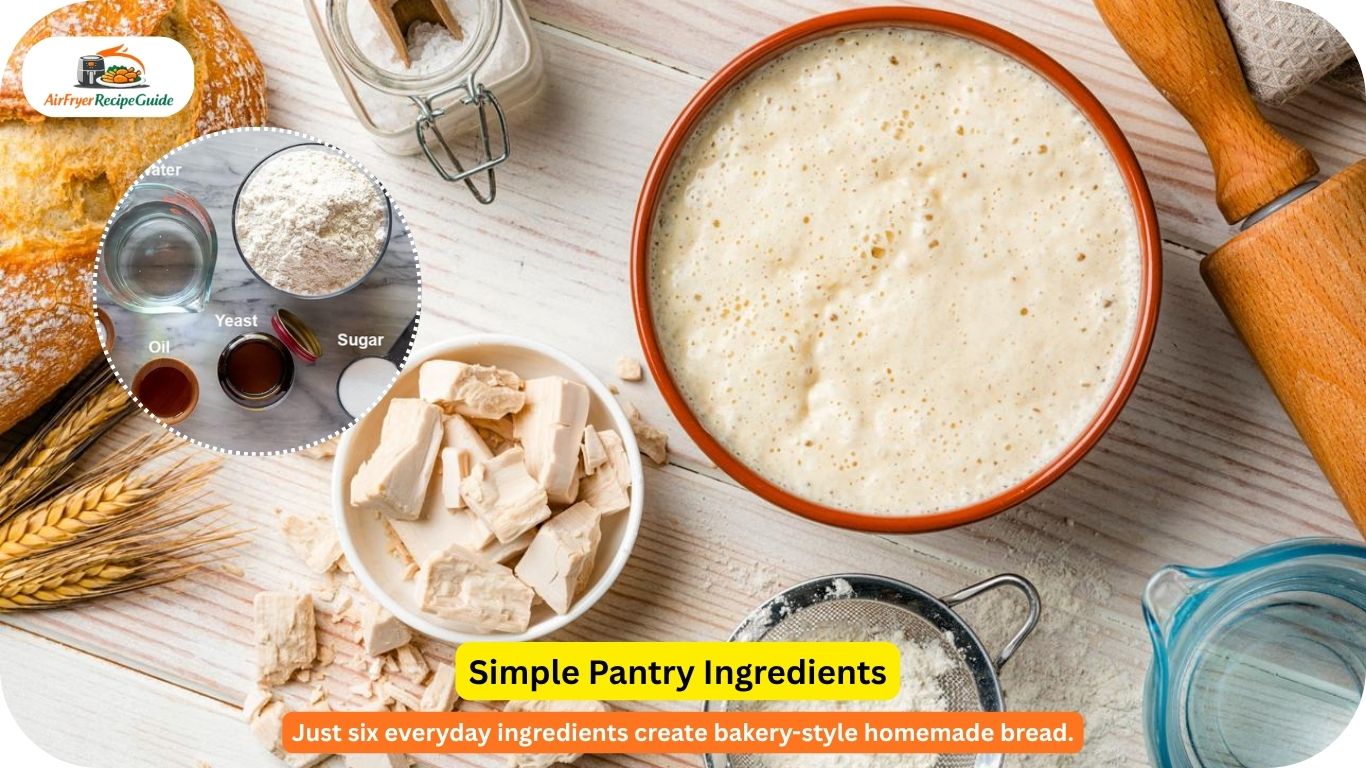 bread making ingredients flat lay