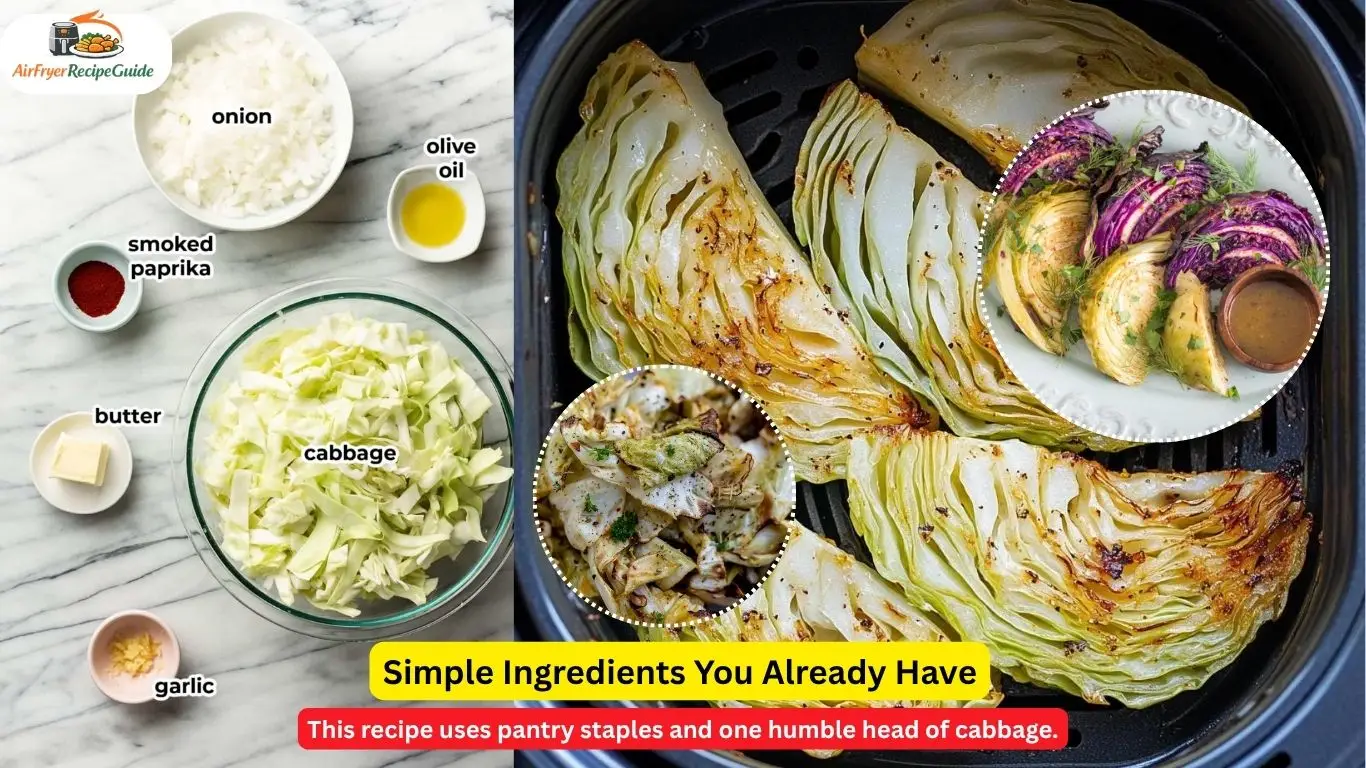 Ingredients needed for air fryer cabbage recipe