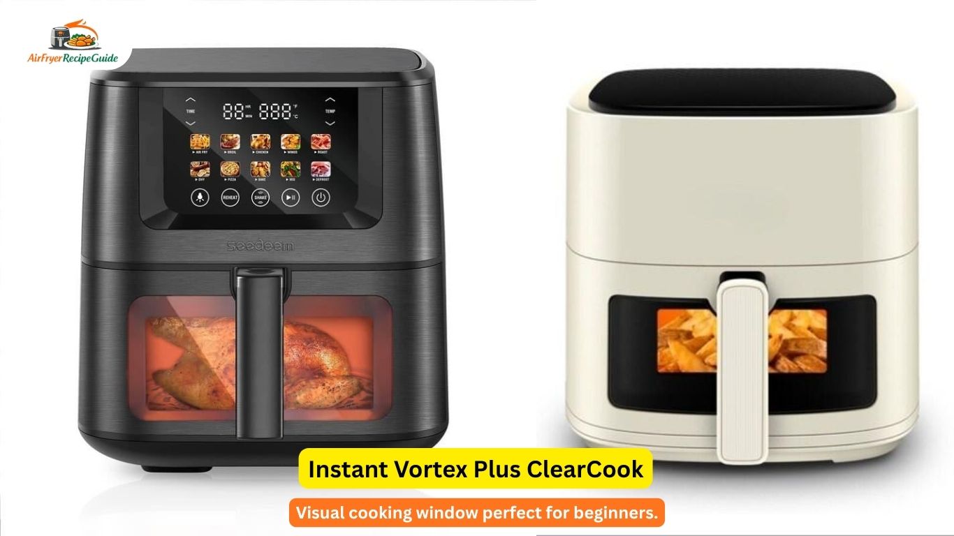 Air fryer with viewing window and internal light