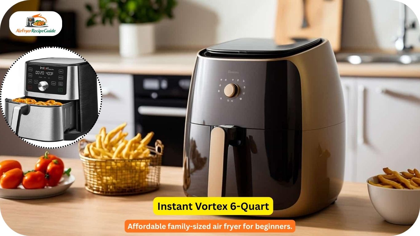 Instant Vortex air fryer cooking family dinner
