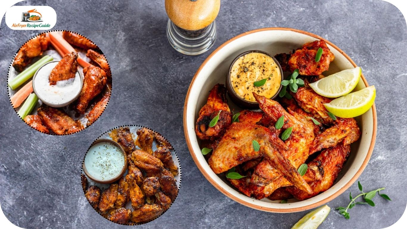 Crispy chicken wings with dipping sauce