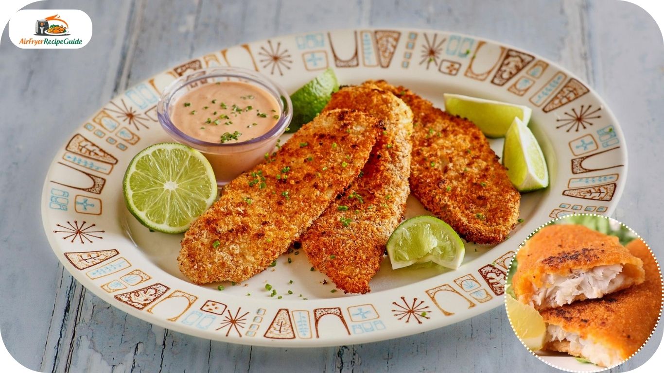 Breaded flounder fillets with crispy panko crust