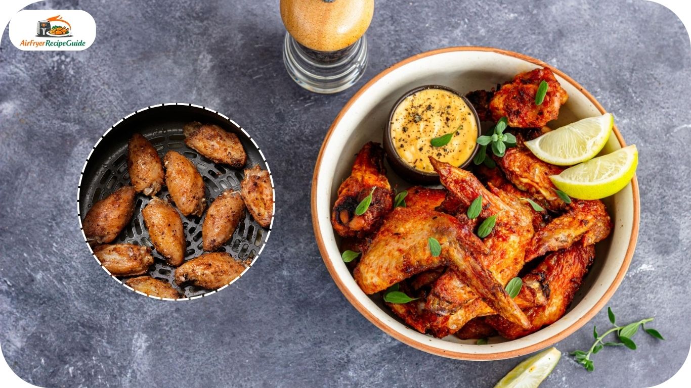 Crispy chicken wings with dipping sauce