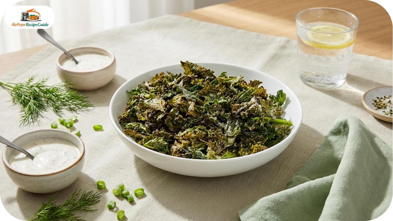 Perfect crispy air fryer kale chips
