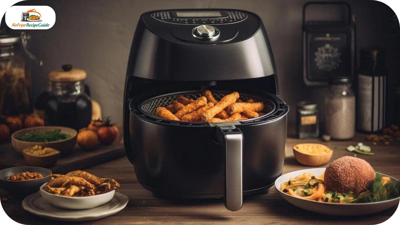 Person cooking easy meals using air fryer in modern kitchen